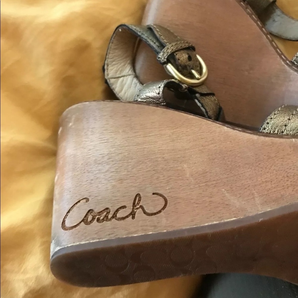 Coach wedge platform sandals